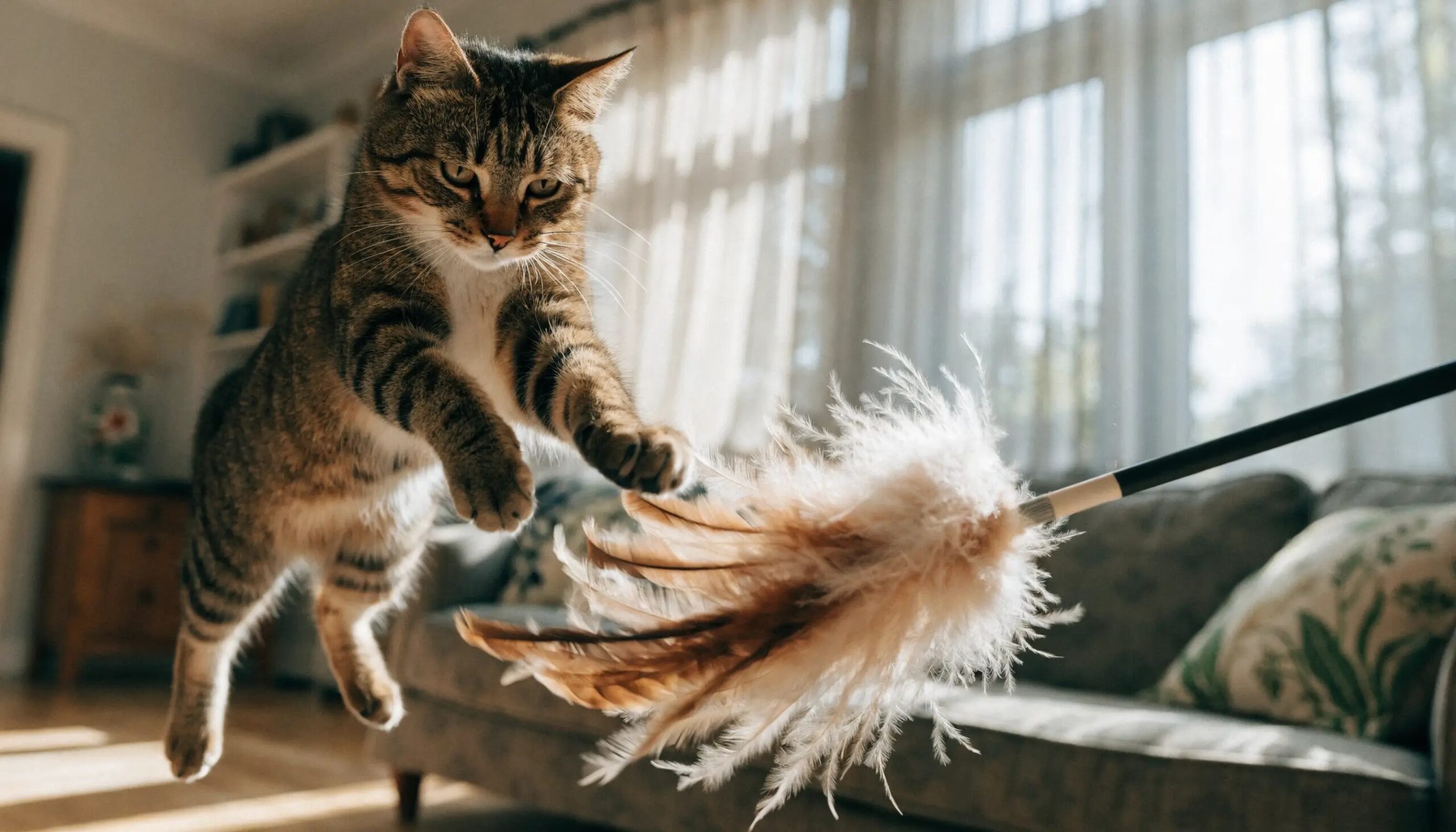 Cat playing with a toy